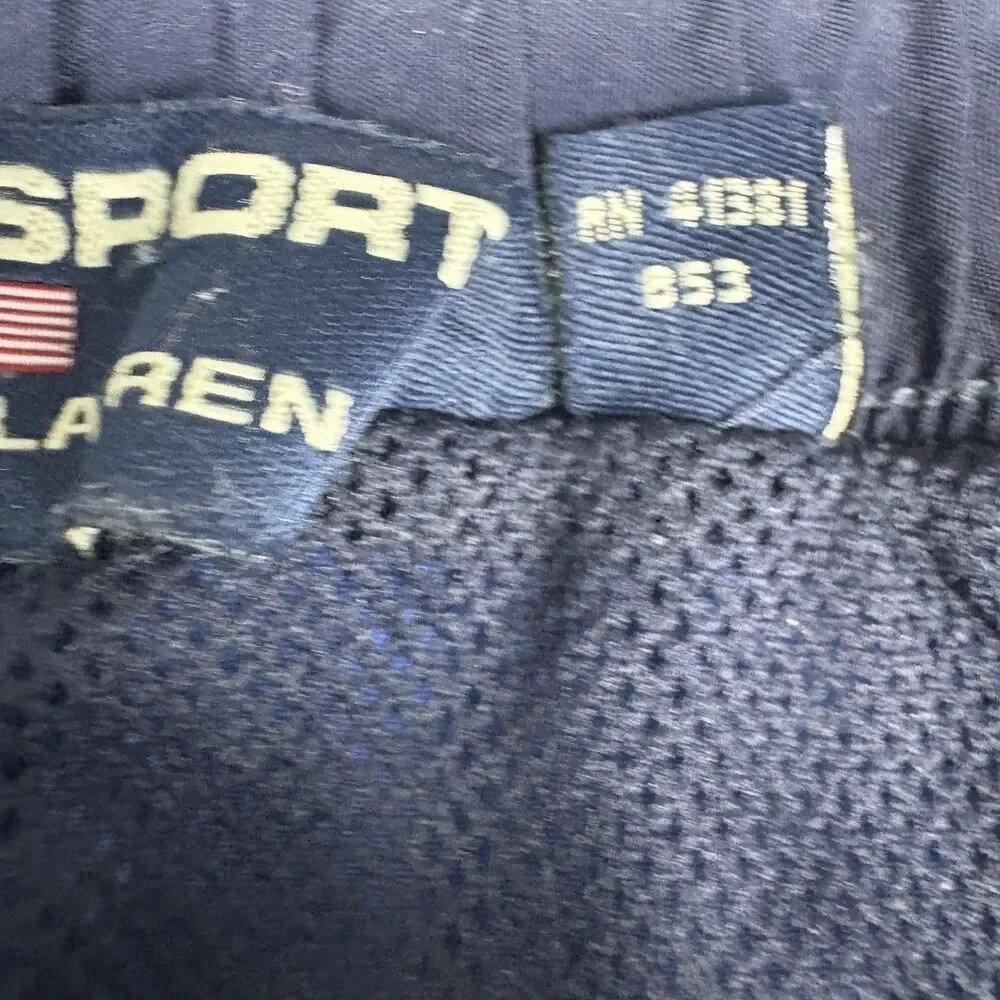 Y2K Polo Ralph Lauren Swim Trunks Spellout  L Blue 7 Inseam‎ Lined Sport Vintage